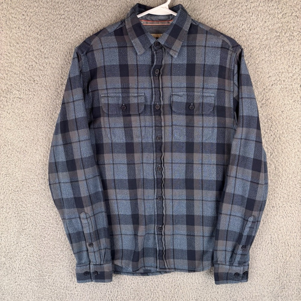 The Normal Brand‎ Shirt Mens Small Blue Plaid Flannel Long Sleeve Button Up Soft